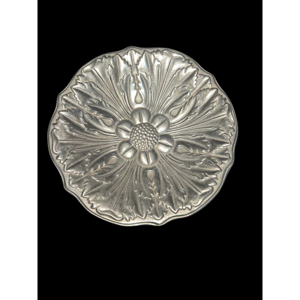 Vintage Wilton Armetale Acanthus Pewter Small Flower Bowl Candy Nut Dish 8”